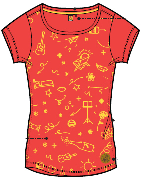 M4133 T-Shirt Damen GOTS L in rot